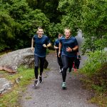 group running in a park